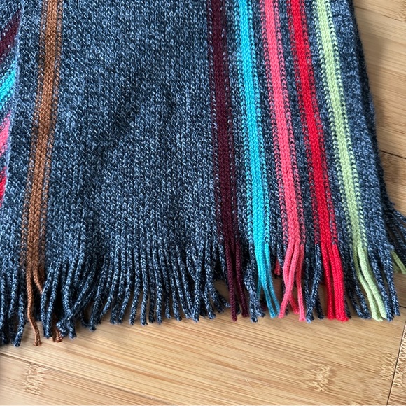 Vintage AGNES B Paris Wool Angora Striped Gray SCARF Knit UNISEX 66 in Scotland - Picture 4 of 8